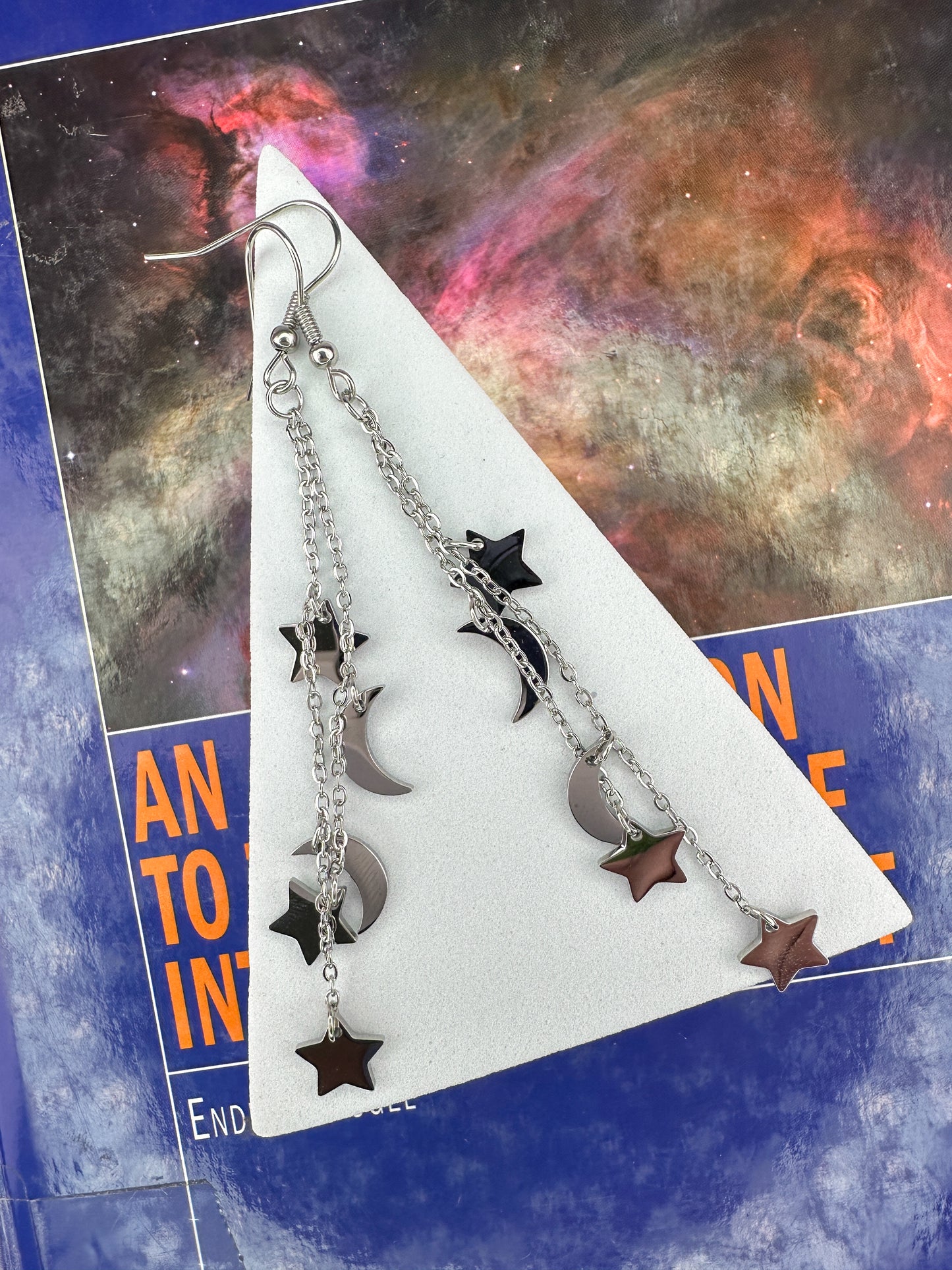 Star and Moon Dangle Earrings
