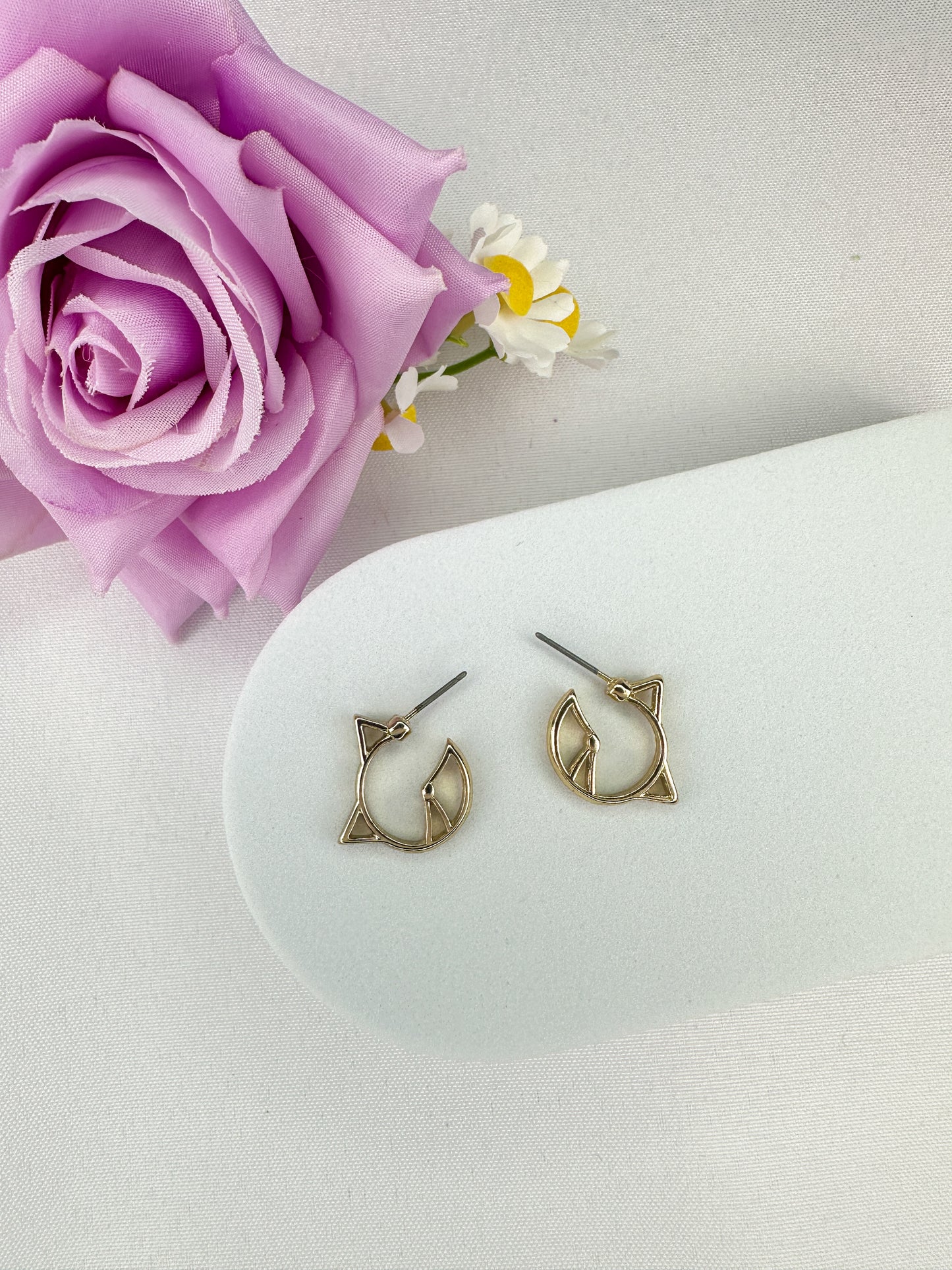 Cat Hoop Earrings