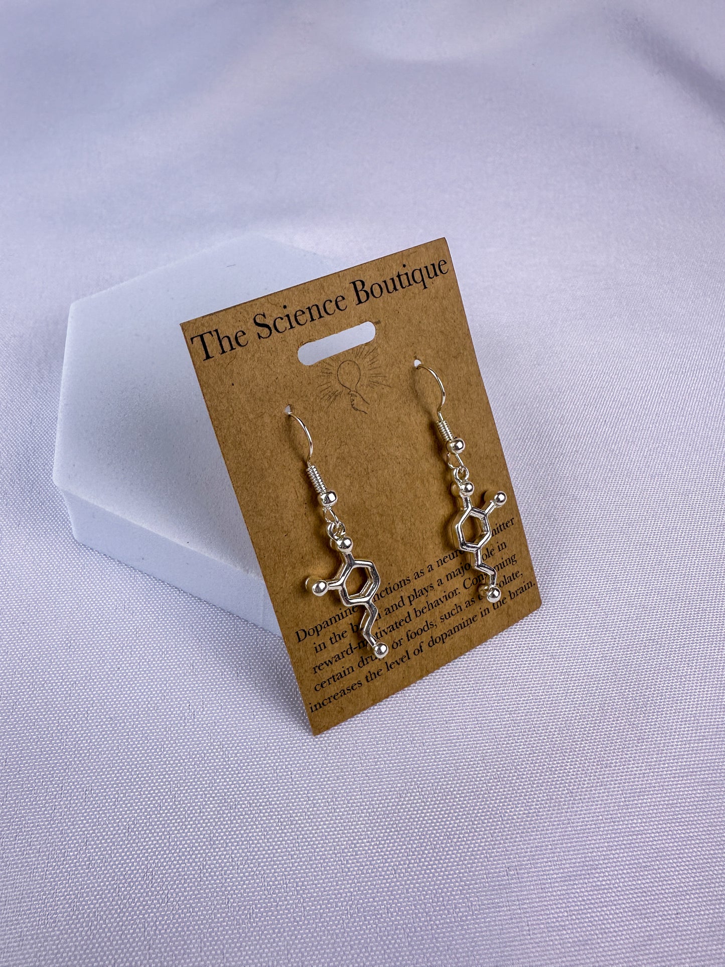 Dopamine Molecule Dangle Earrings