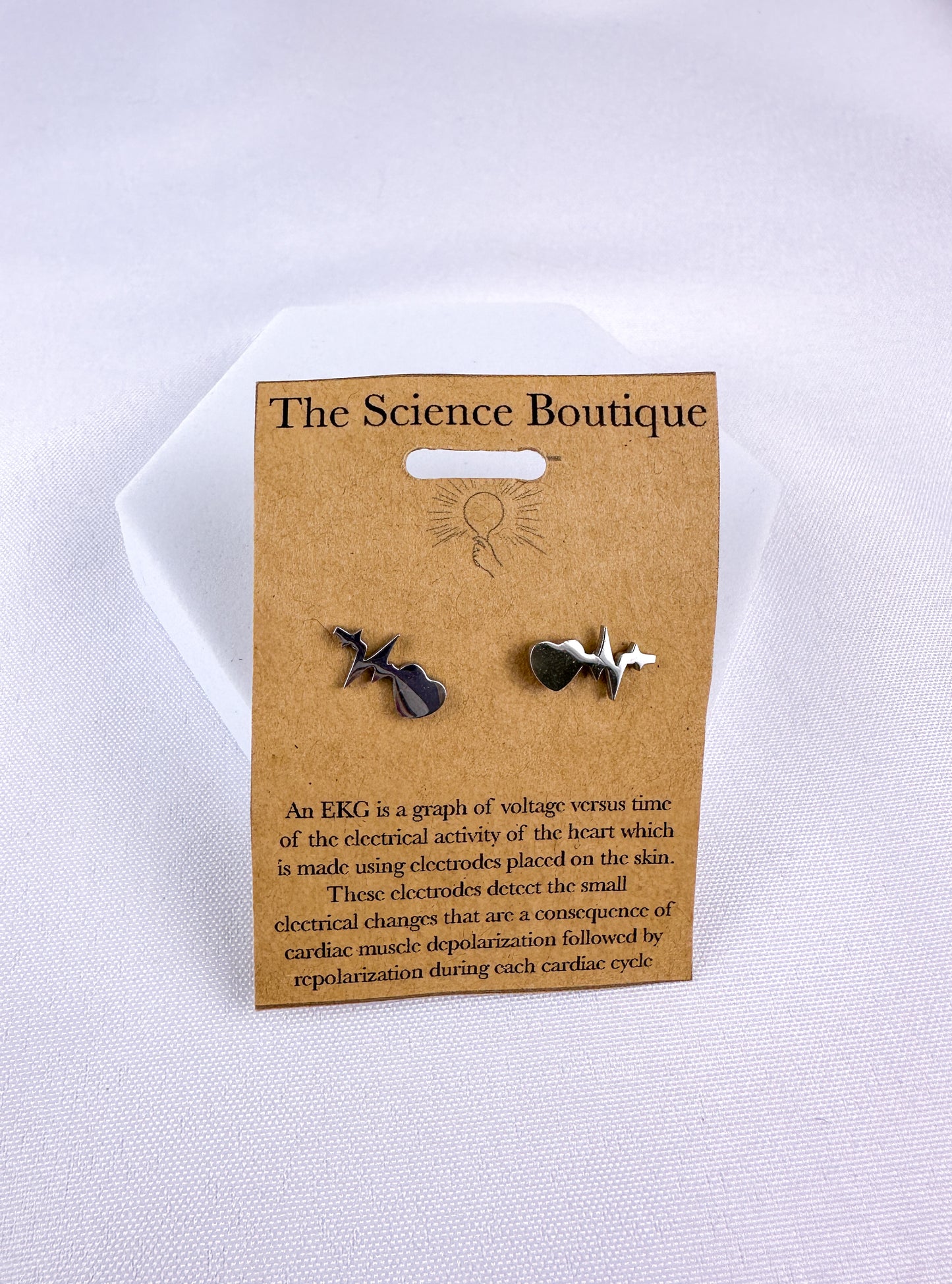 EKG with Heart Stud Earrings