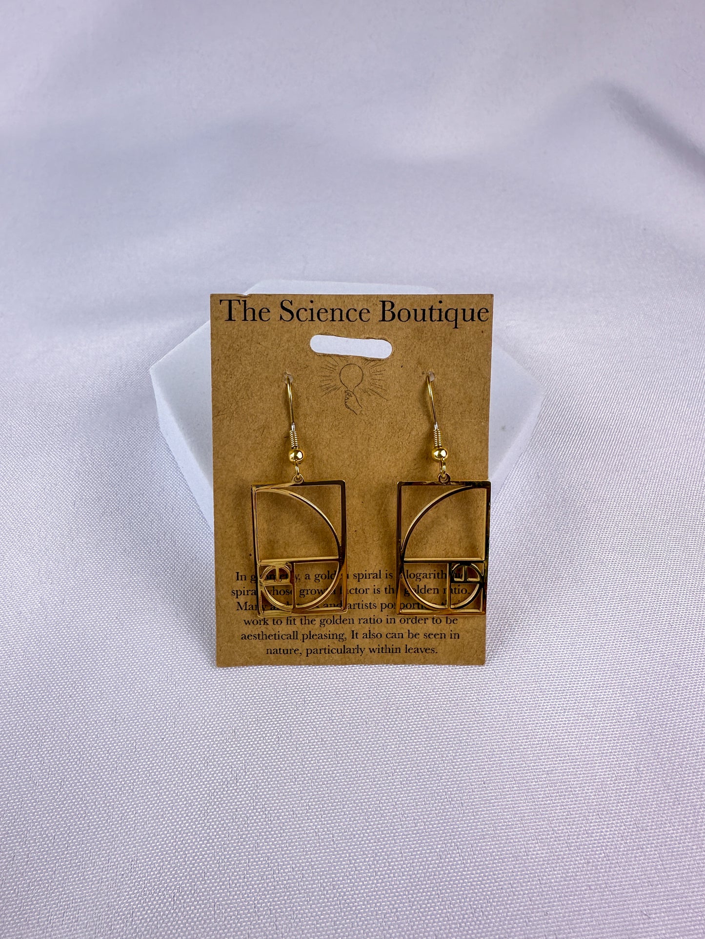 Golden Rectangle Dangle Earrings