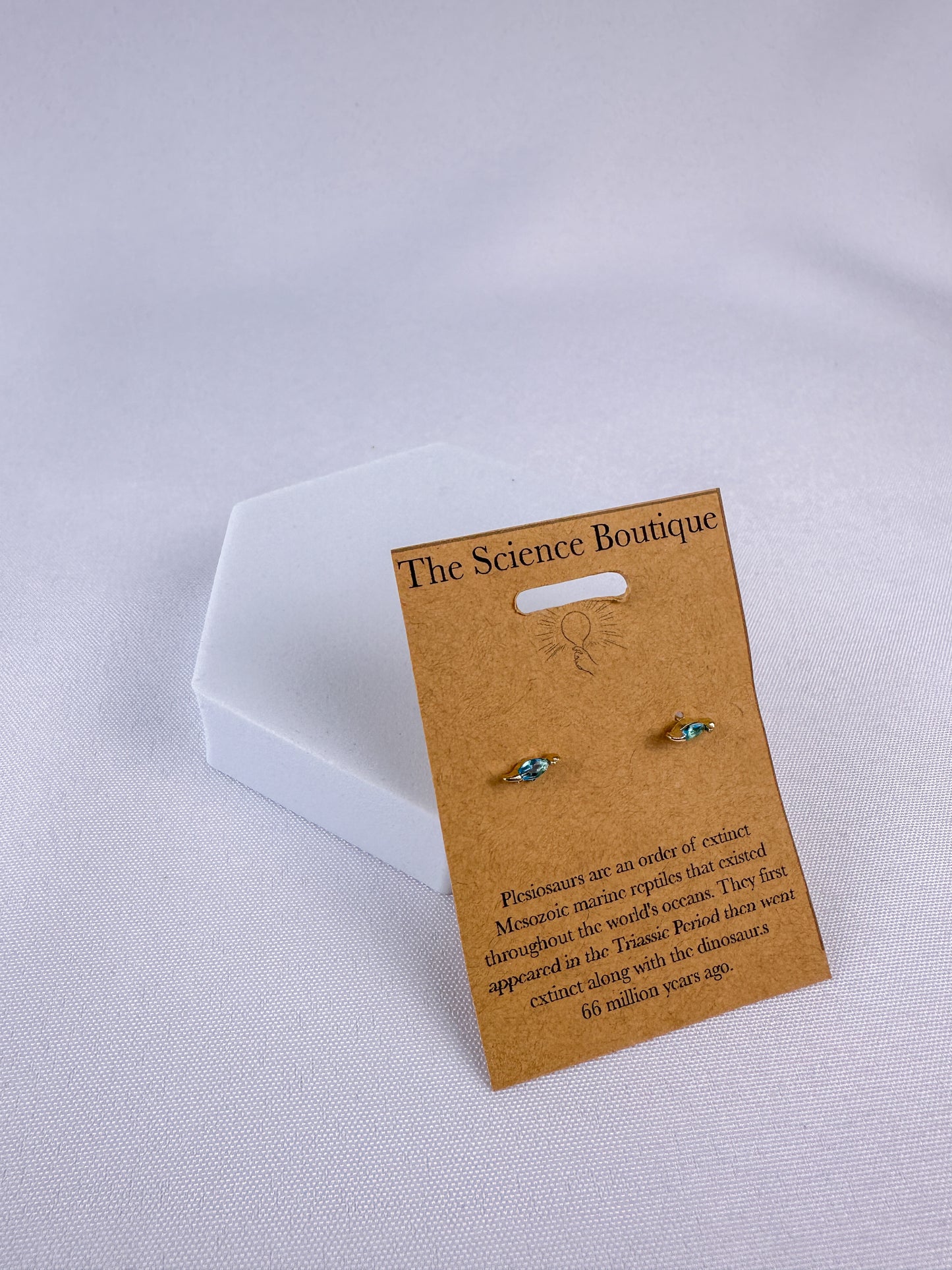 Plesiosaur Blue Gemstone Studs