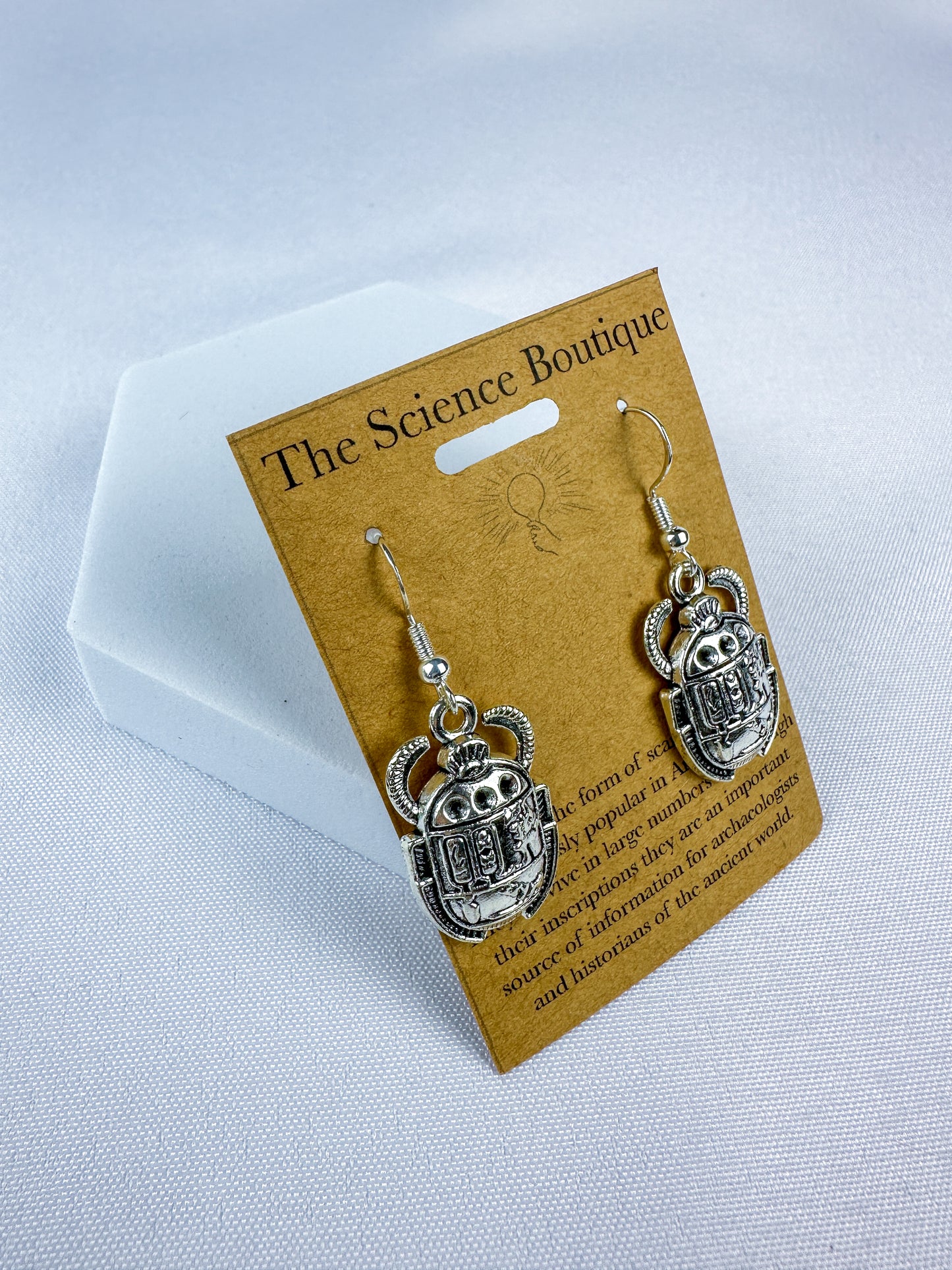 Egyptian Scarab Dangle Earrings