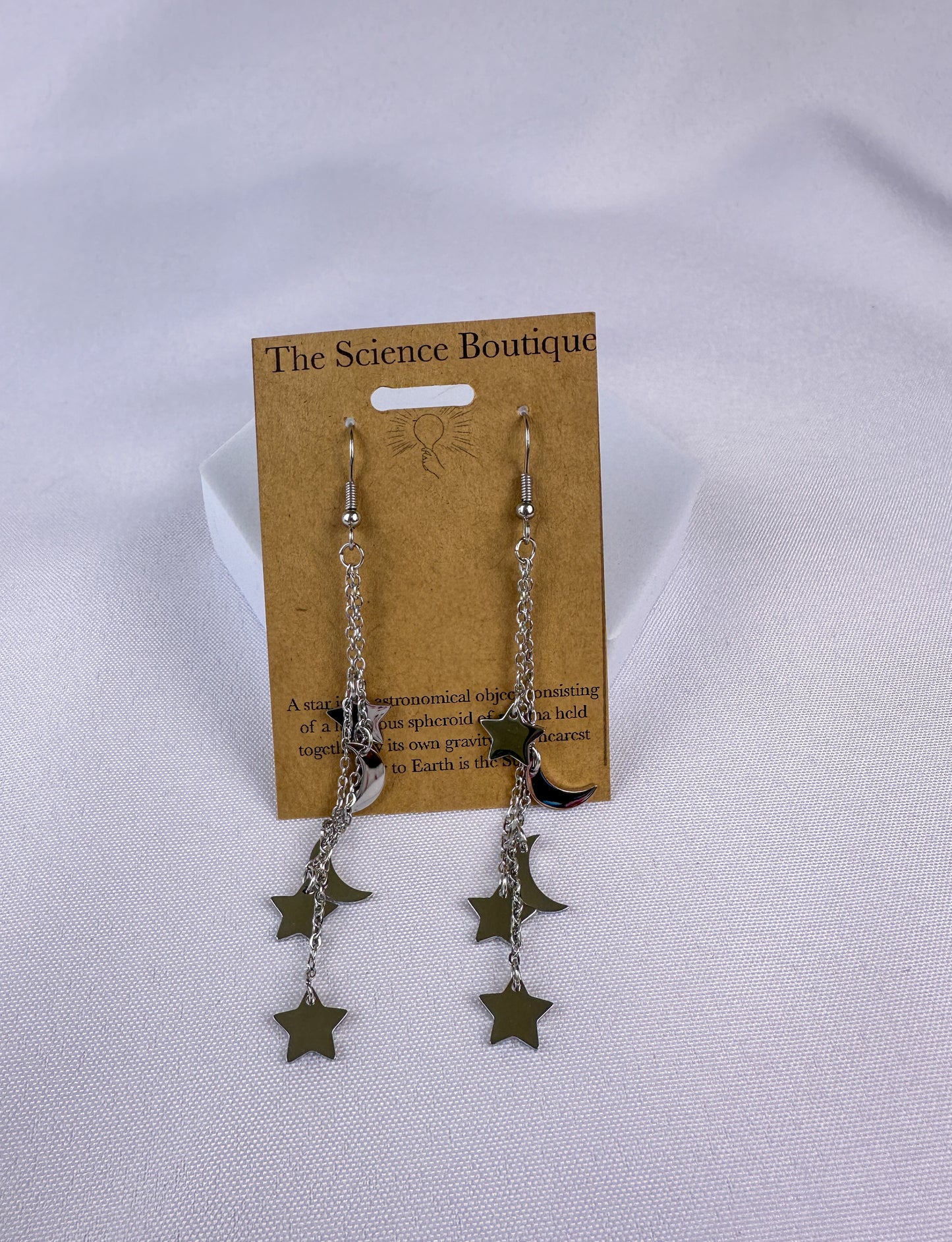 Star and Moon Dangle Earrings