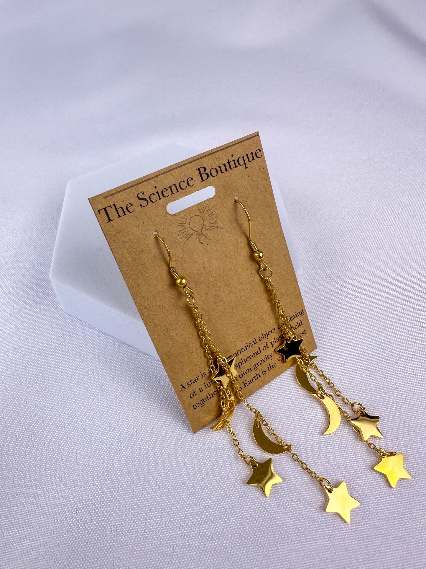Star and Moon Dangle Earrings