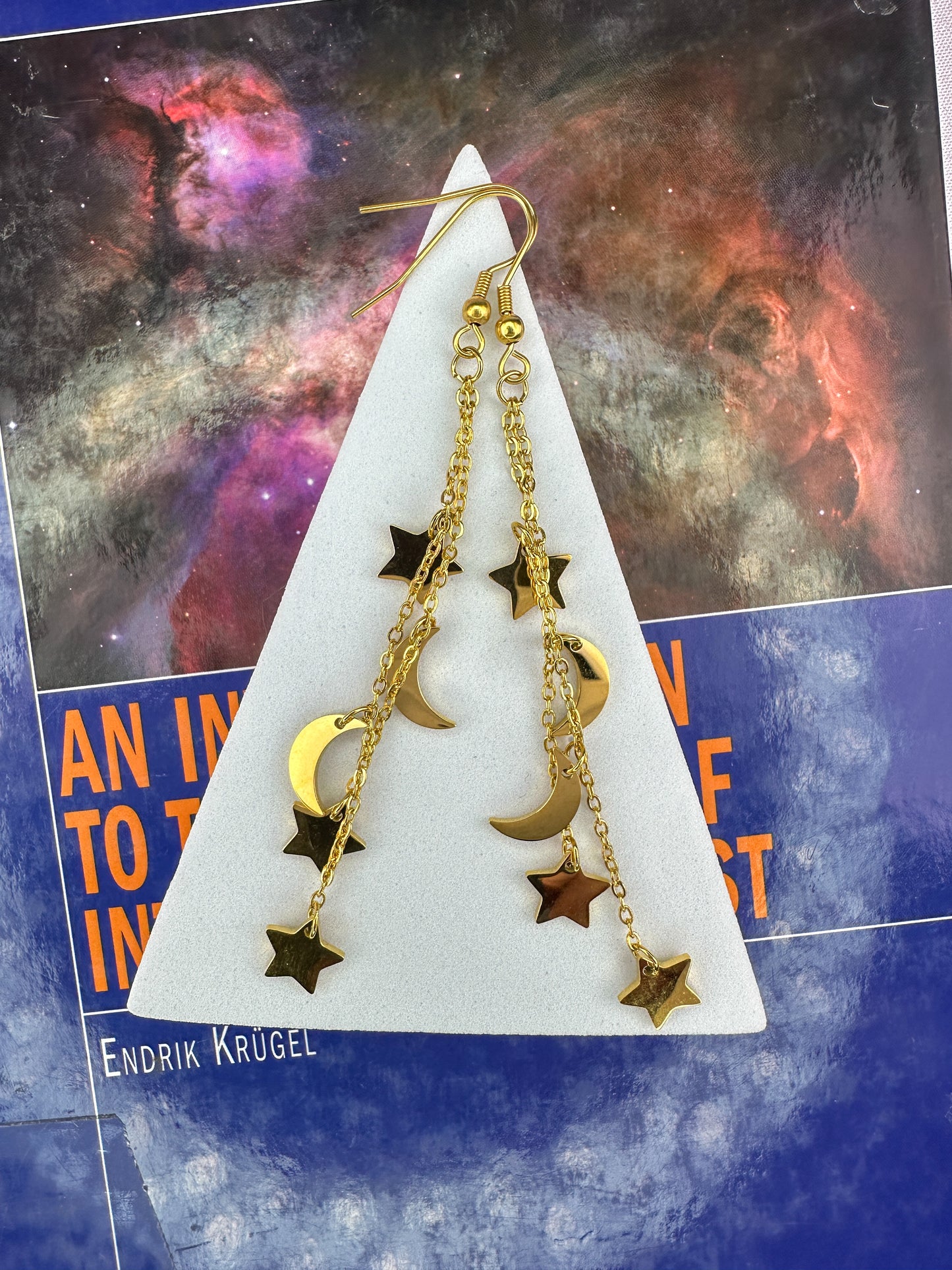 Star and Moon Dangle Earrings