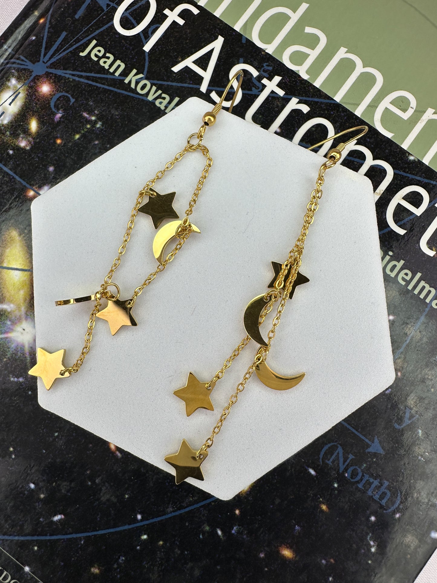 Star and Moon Dangle Earrings