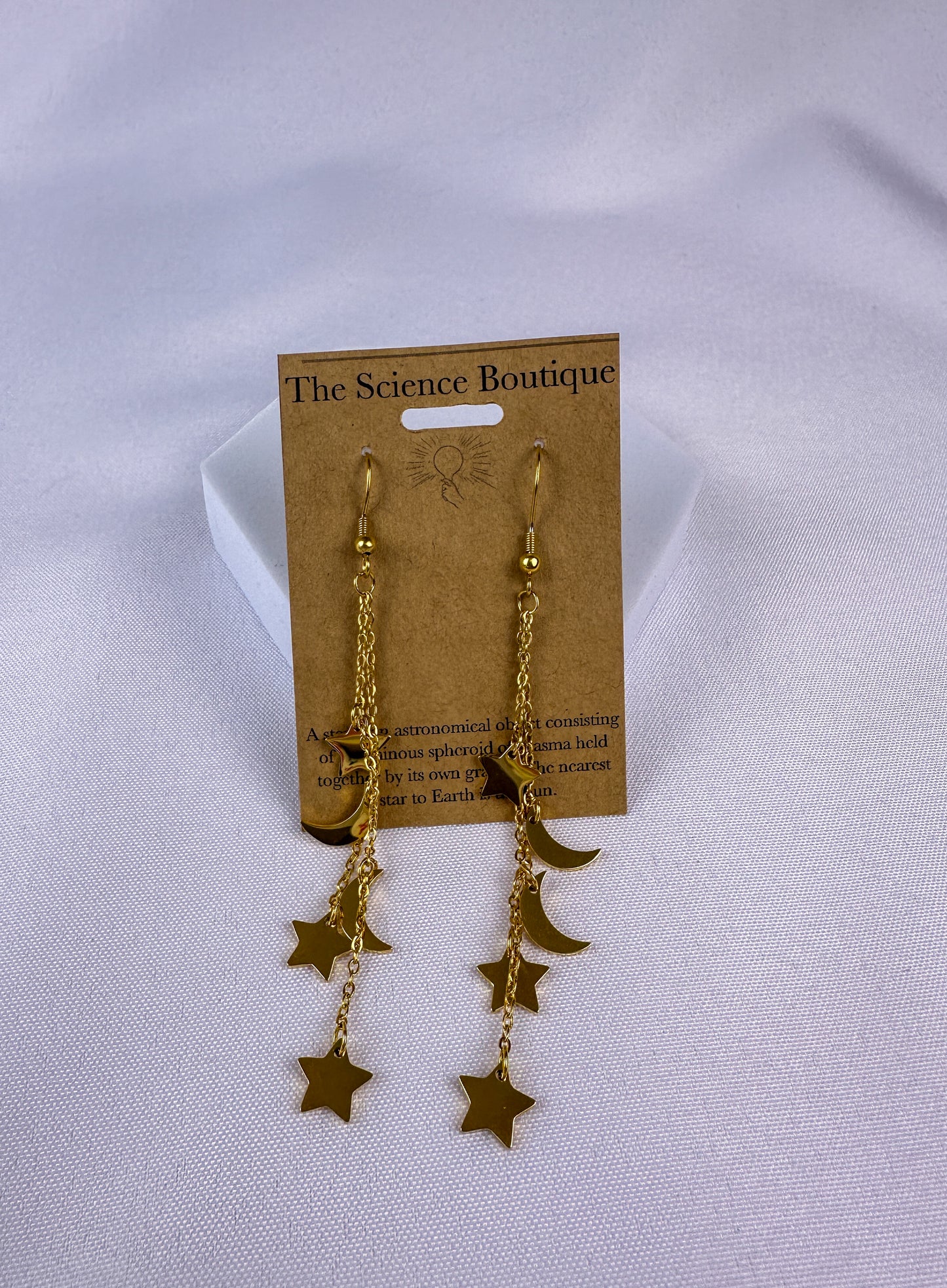 Star and Moon Dangle Earrings