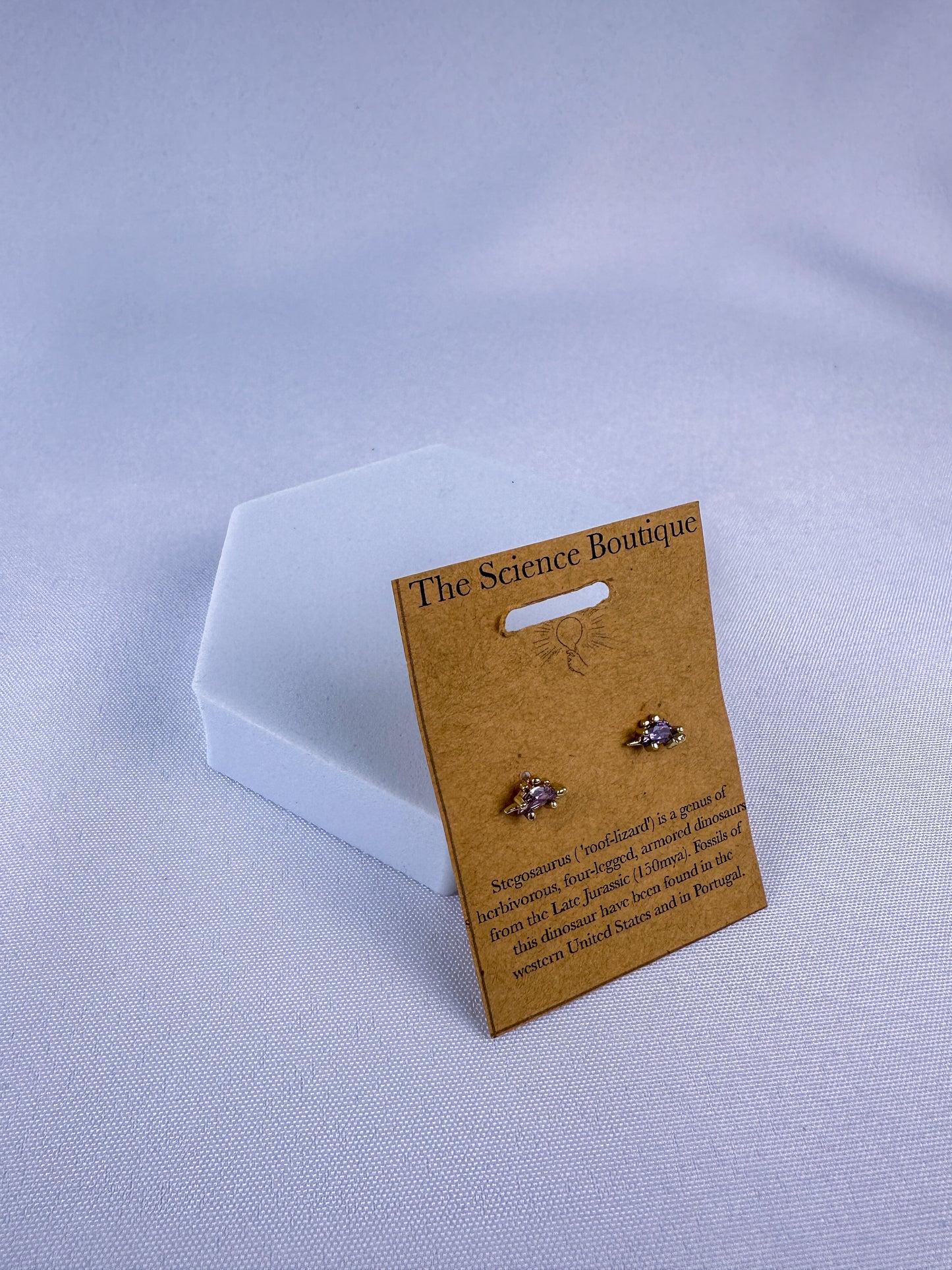 Stegosaurus Purple Gemstone Studs