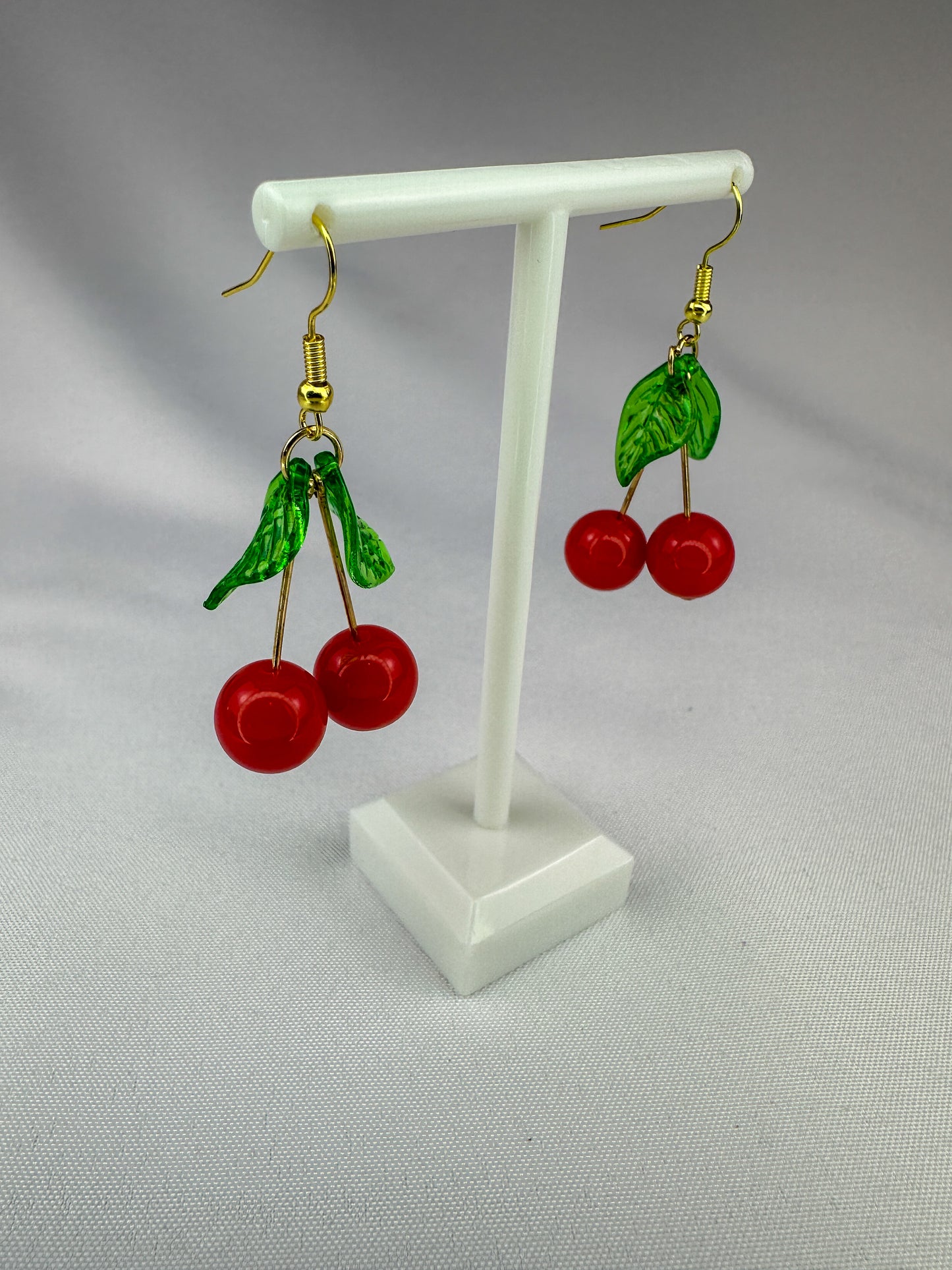 Red Cherry Dangle Glass Earrings