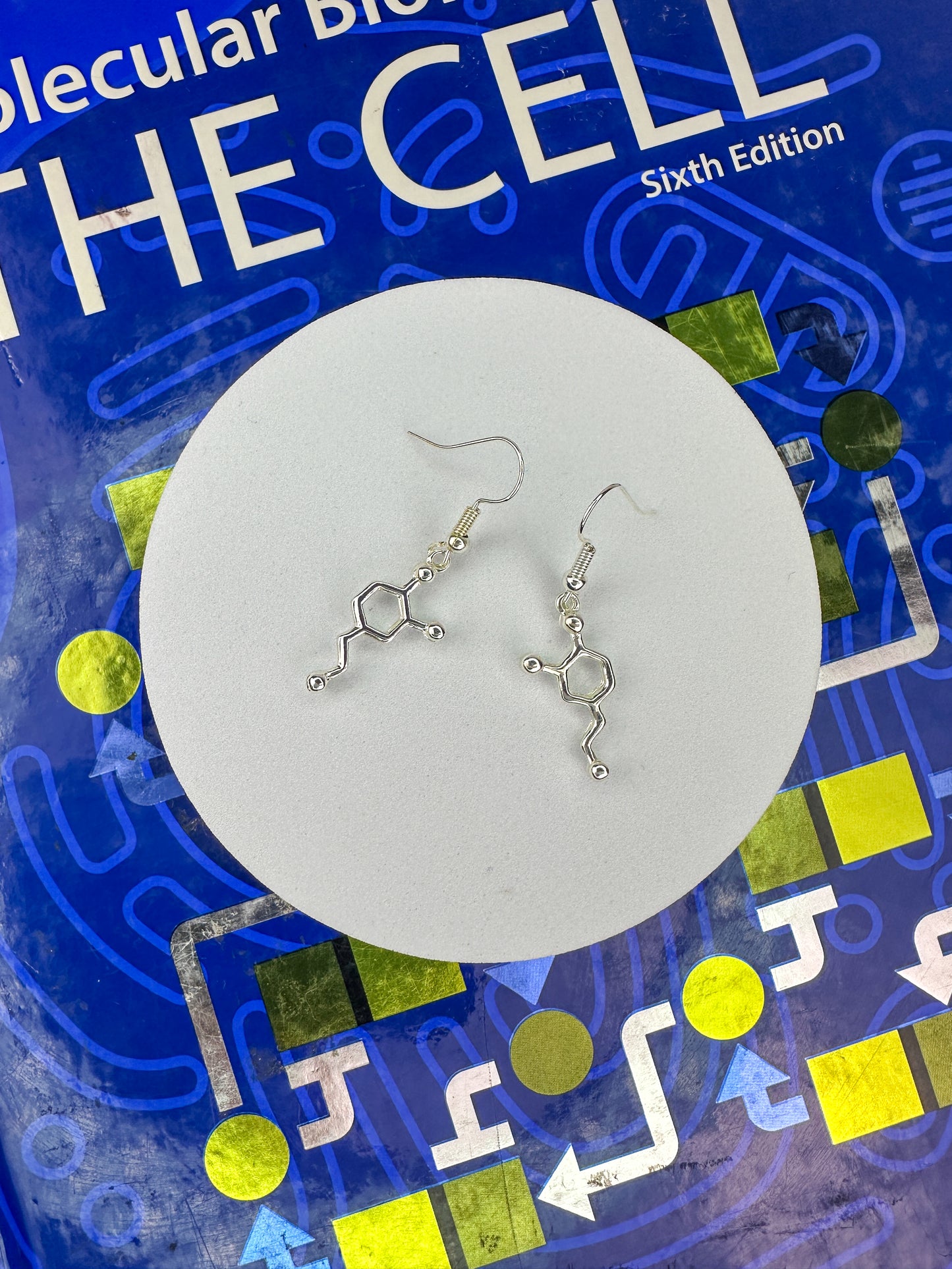 Dopamine Molecule Dangle Earrings