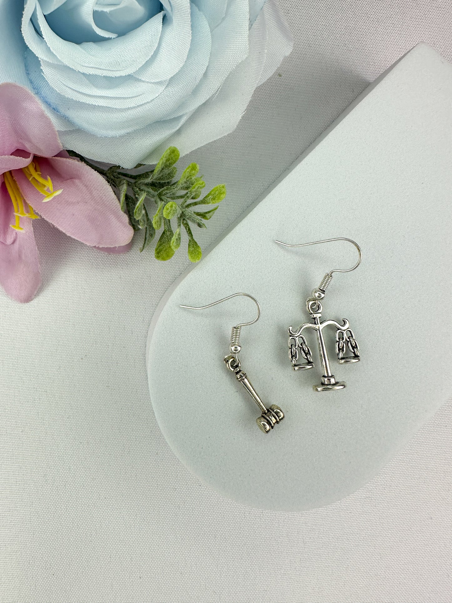 Lawyer Dangle Asymmetrical Earrings