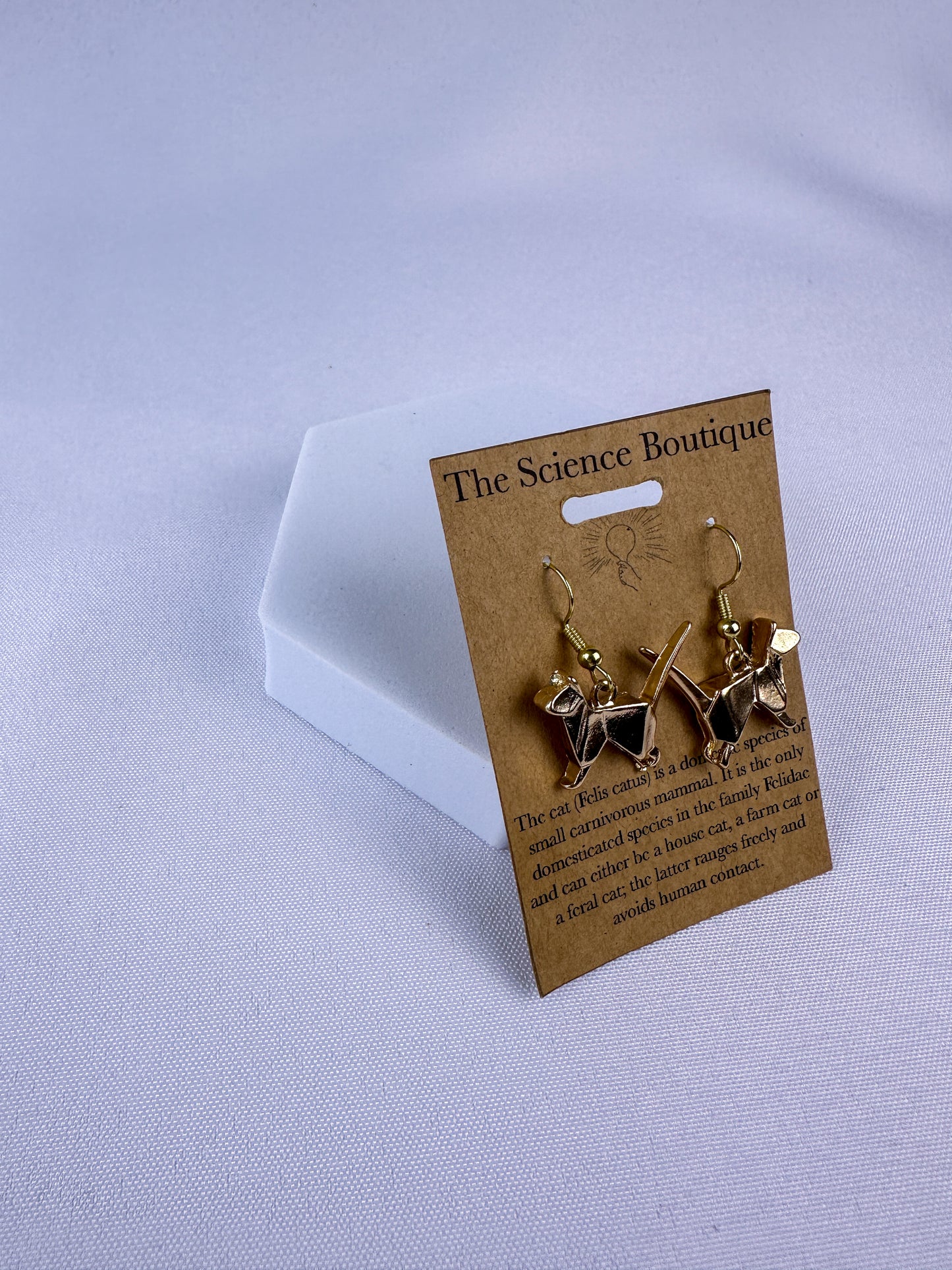 Origami Cat Dangle Earrings