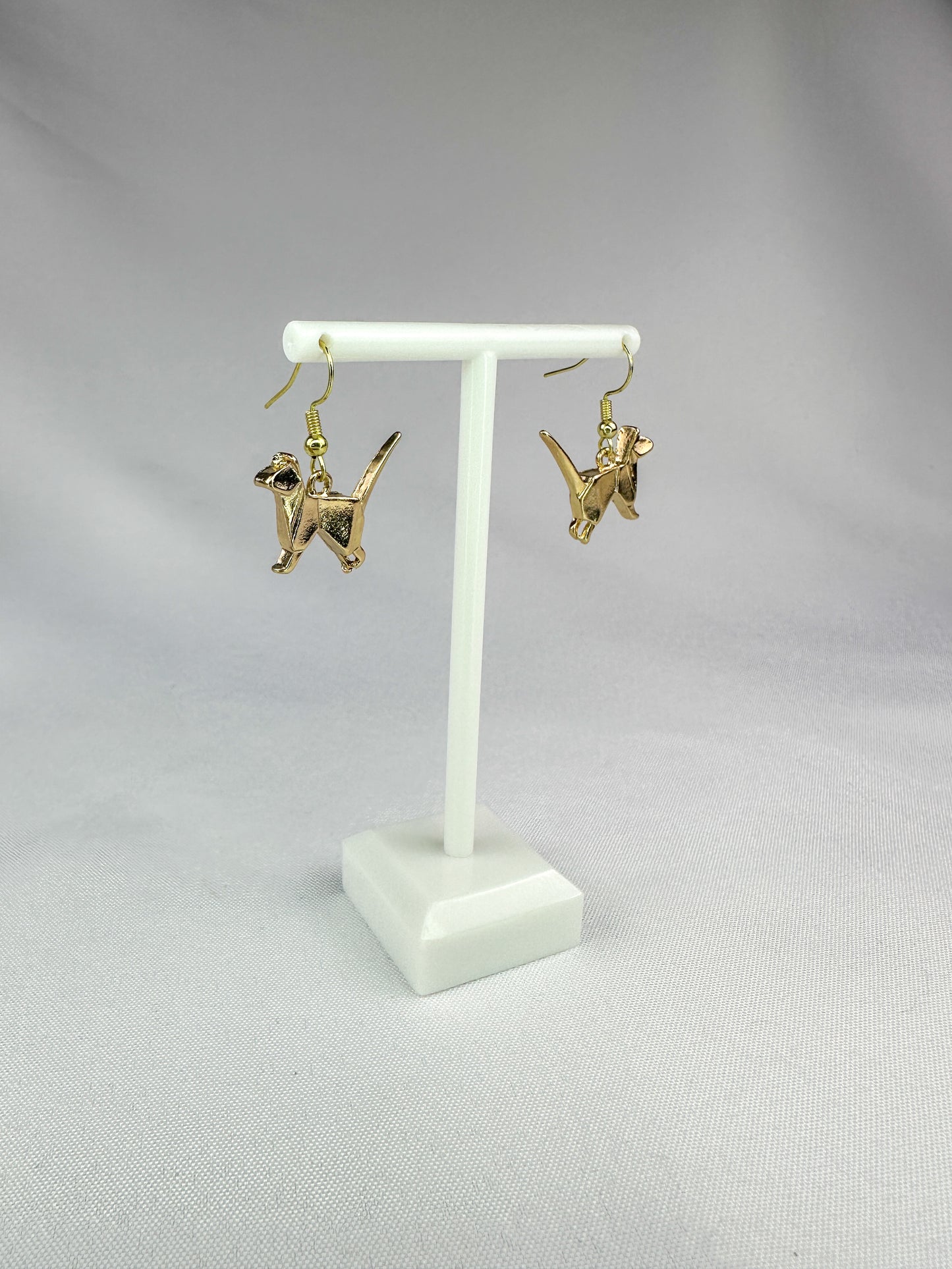 Origami Cat Dangle Earrings