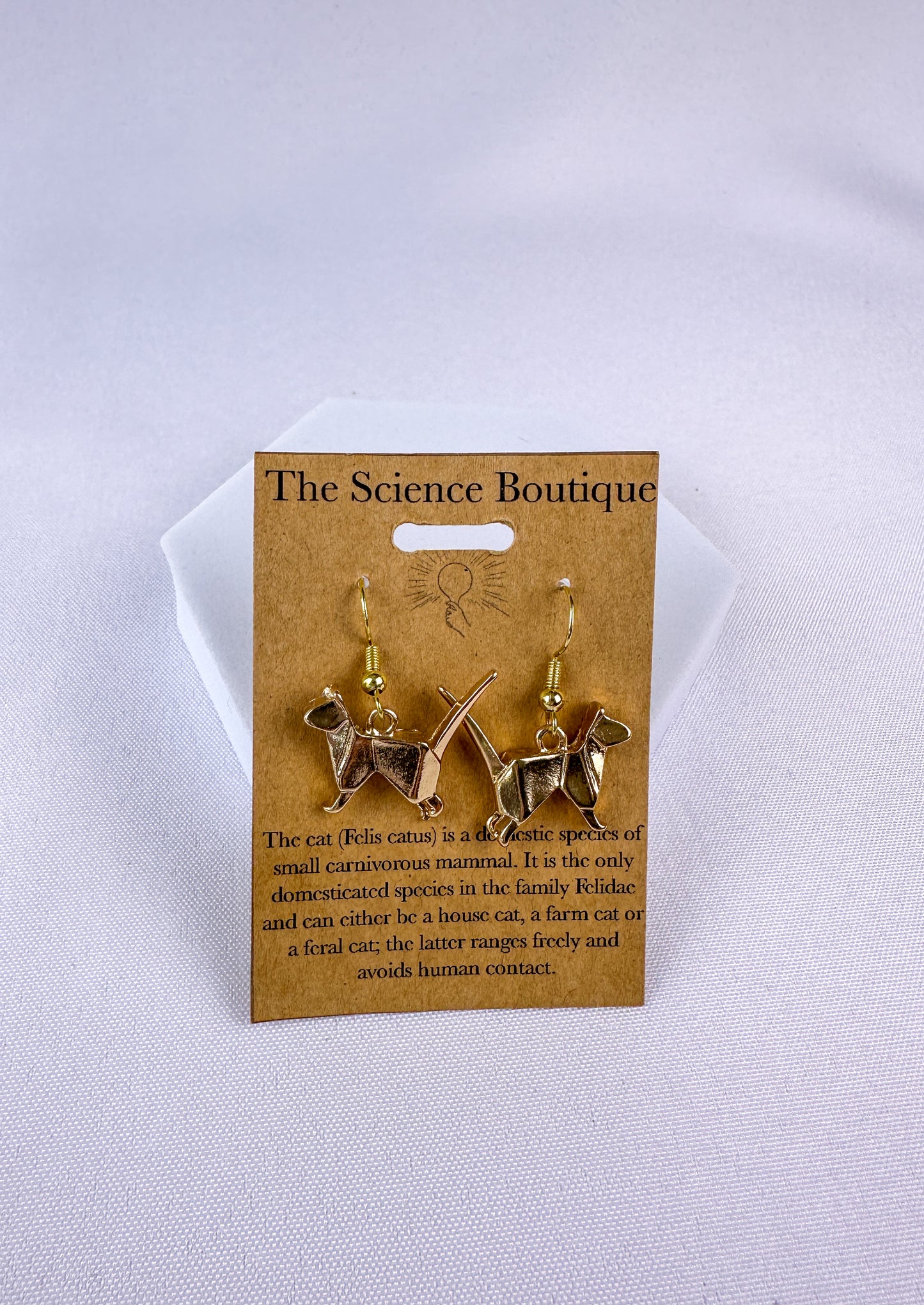 Origami Cat Dangle Earrings