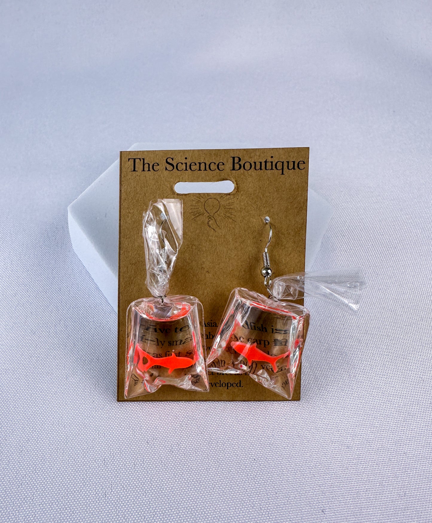 Goldfish in a Bag Dangle Earrings
