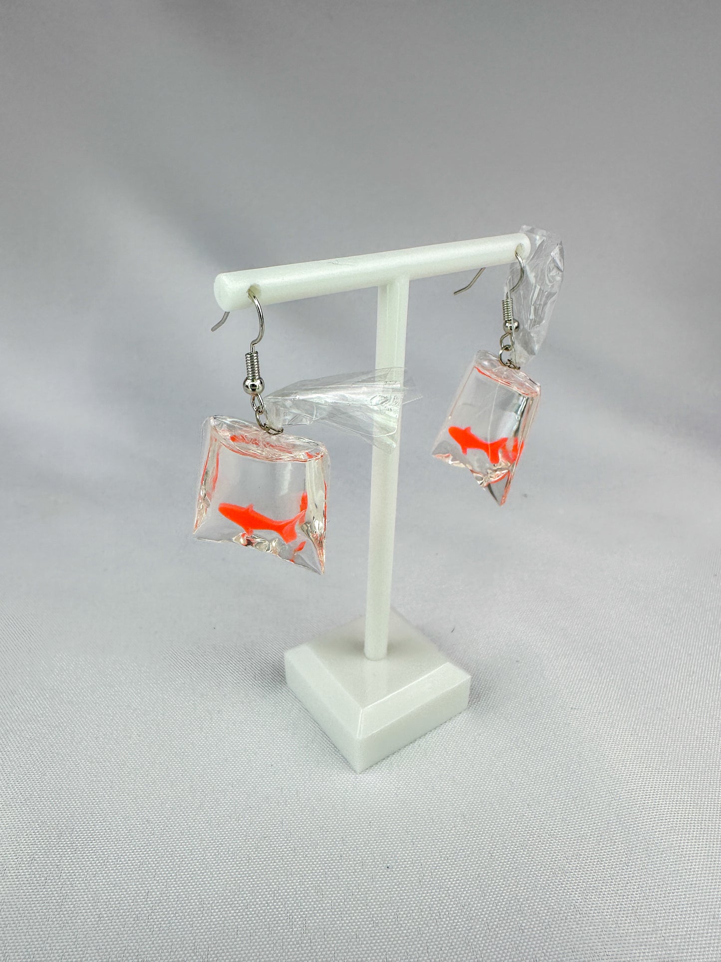 Goldfish in a Bag Dangle Earrings