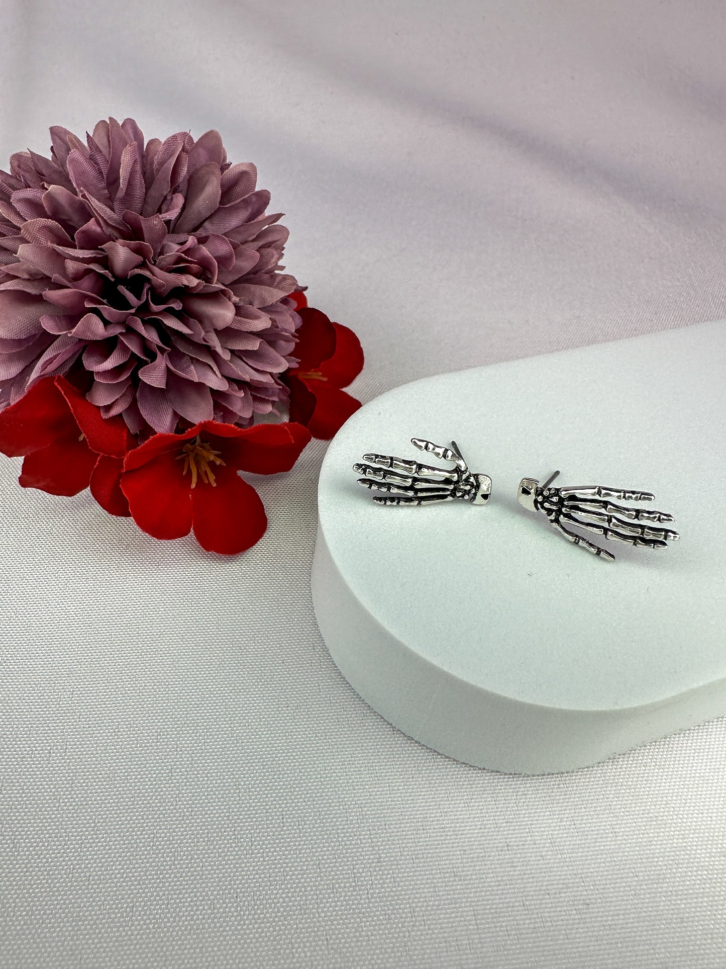 Skeleton Hand Stud Earrings