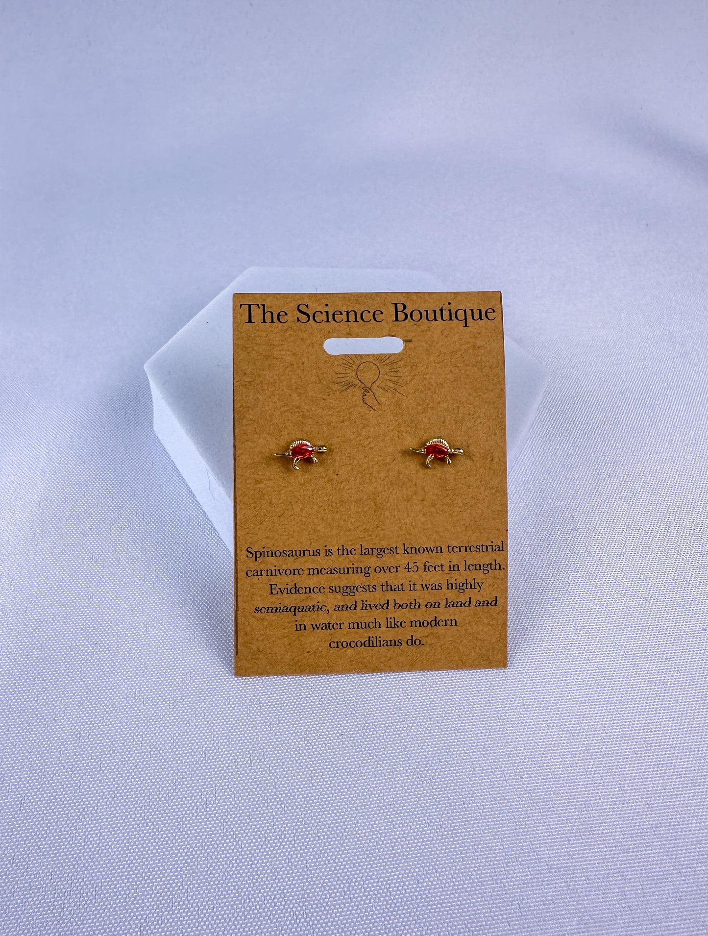 Spinosaurus Orange Gemstone Studs
