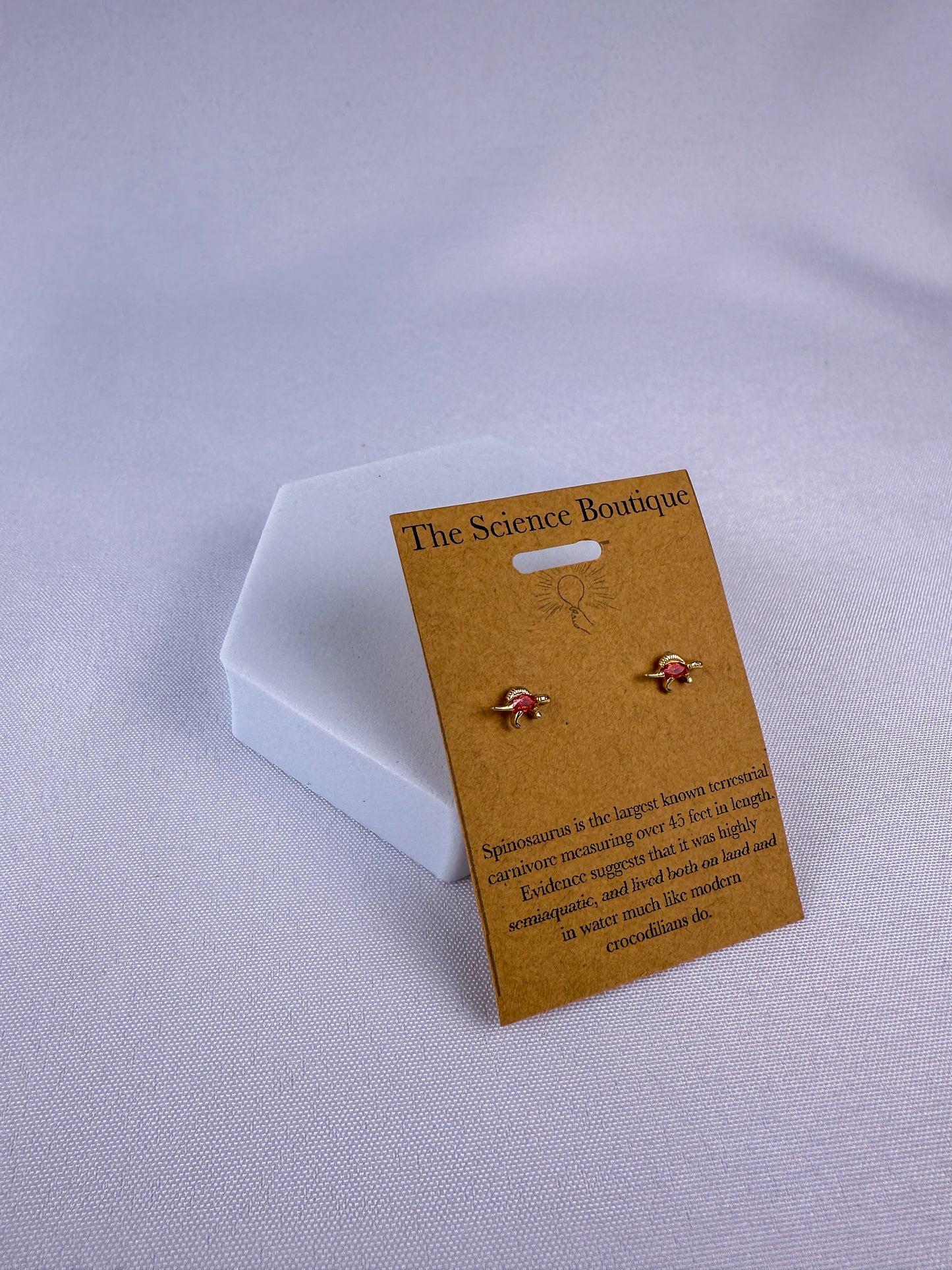 Spinosaurus Orange Gemstone Studs