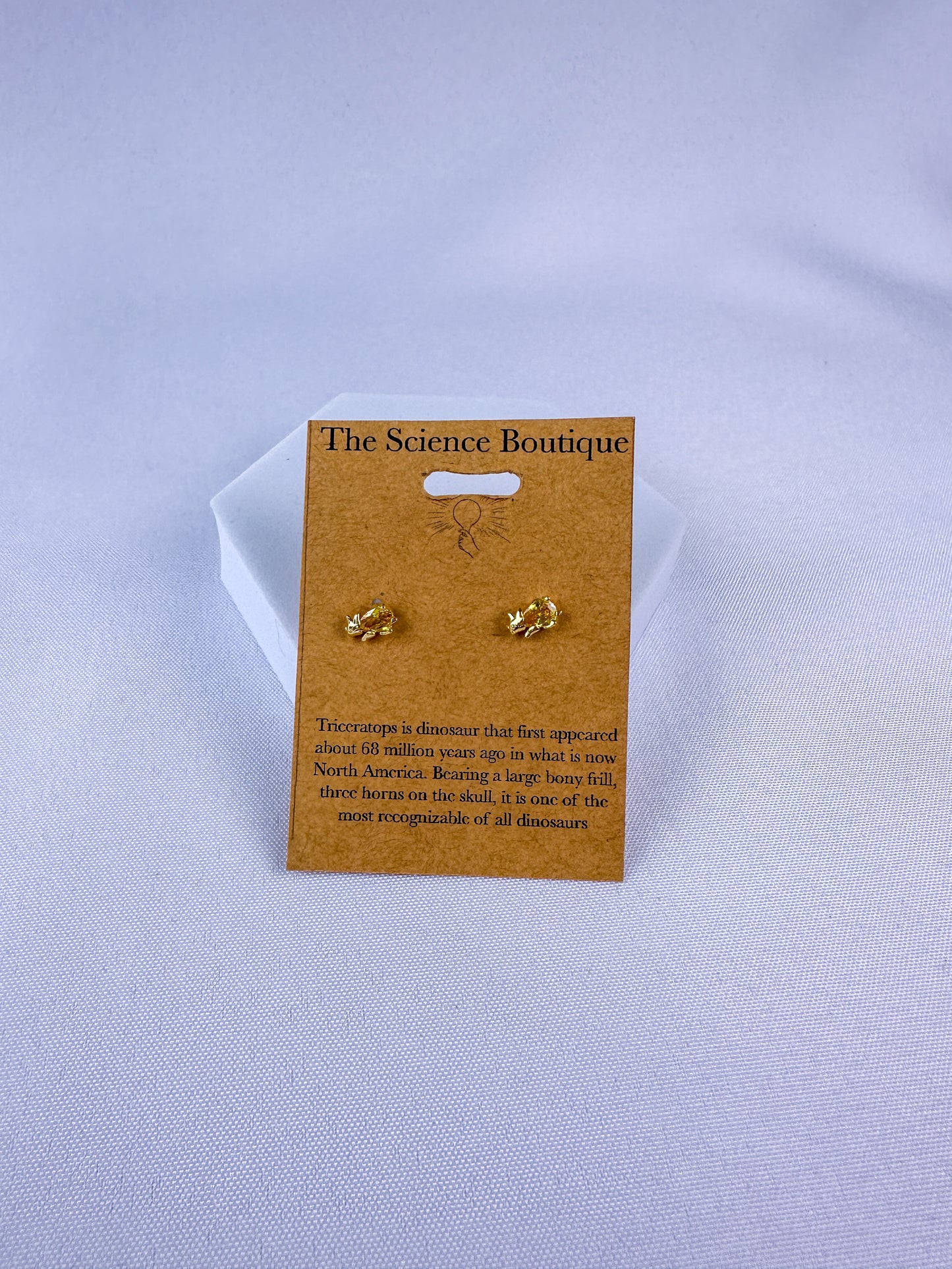 Triceratops Yellow Gemstone Studs